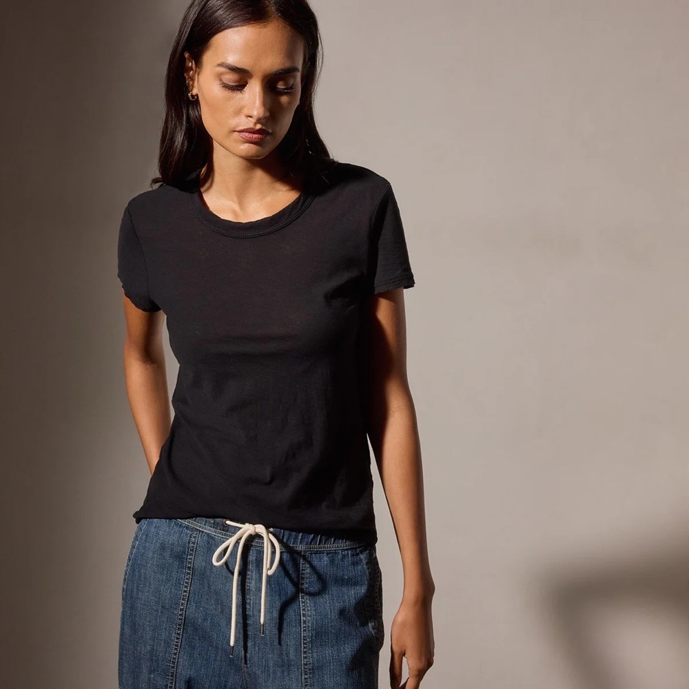 James Perse Sheer Slub Crew Neck Tee